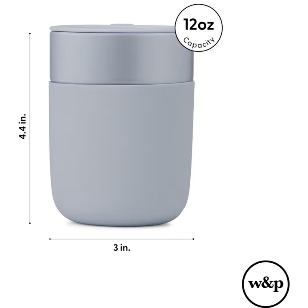 W&P Slate Gray 12 oz Travel Mug